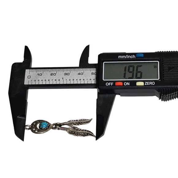 Navajo Indian Sterling Silver & Turquoise Bear Paw Dangle Earrings & Pendant - Picture 8 of 11